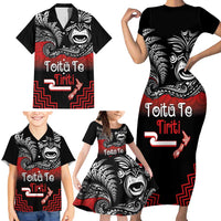Aotearoa Toitu Te Tiriti Family Matching Short Sleeve Bodycon Dress and Hawaiian Shirt New Zealand Honour the Treaty - Fight Together LT03 - Polynesian Pride