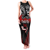 Aotearoa Toitu Te Tiriti Family Matching Tank Maxi Dress and Hawaiian Shirt New Zealand Honour the Treaty - Fight Together LT03 Mom's Dress Red - Polynesian Pride