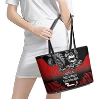 Aotearoa Toitu Te Tiriti Leather Tote Bag New Zealand Honour the Treaty - Fight Together LT03 - Polynesian Pride
