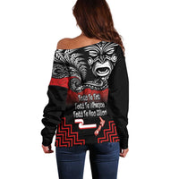 Aotearoa Toitu Te Tiriti Off Shoulder Sweater New Zealand Honour the Treaty - Fight Together LT03 - Polynesian Pride