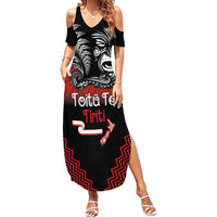 Aotearoa Toitu Te Tiriti Summer Maxi Dress New Zealand Honour the Treaty - Fight Together LT03 Women Red - Polynesian Pride
