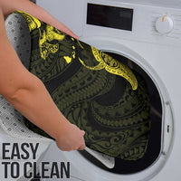 Hawaiian Manta Rays Bathroom Set Tribal Hibiscus Polynesian Tattoos Yellow Color LT03 - Polynesian Pride
