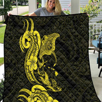 Hawaiian Manta Rays Quilt Tribal Hibiscus Polynesian Tattoos Yellow Color LT03 Yellow - Polynesian Pride