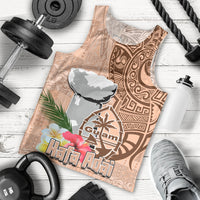 Guam Seal and Latte Stone With Ethnic Tapa Pattern Men Tank Top Peach Fuzz Color LT03 - Polynesian Pride