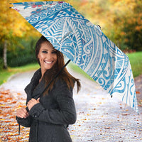 Hawaiian and Japanese Culture Together Umbrella Tropical Honu with Japanese Elements Blue Color