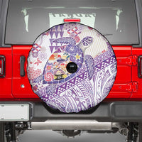 Hawaiian and Japanese Culture Together Spare Tire Cover Tropical Honu with Japanese Elements Purple Color LT03 - Polynesian Pride