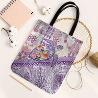 Hawaiian and Japanese Culture Together Tote Bag Tropical Honu with Japanese Elements Purple Color LT03 Black Strap One Size Purple - Polynesian Pride
