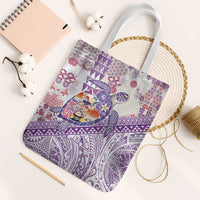 Hawaiian and Japanese Culture Together Tote Bag Tropical Honu with Japanese Elements Purple Color LT03 White Strap One Size Purple - Polynesian Pride