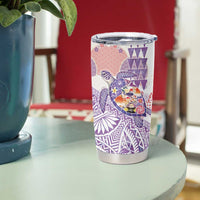 Hawaiian and Japanese Culture Together Tumbler Cup Tropical Honu with Japanese Elements Purple Color