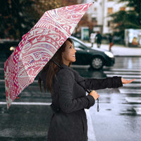 Hawaiian and Japanese Culture Together Umbrella Tropical Honu with Japanese Elements Pink Color