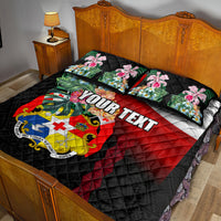 Personalised Tonga Emancipation Day Quilt Bed Set Flag Map and Hibiscus Flower Ngatu Pattern LT03 - Polynesian Pride