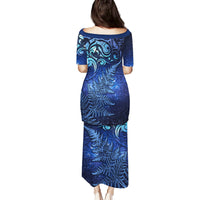New Zealand Matariki Family Matching Puletasi and Hawaiian Shirt Maori Pattern and Silver Fern LT03 - Polynesian Pride
