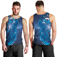 Aotearoa New Zealand New Year Men Tank Top Tribal Koru Tattoo Blue Galaxy Maori Silver Fern LT03 - Polynesian Pride