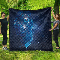 Aotearoa New Zealand New Year Quilt Tribal Koru Tattoo Blue Galaxy Maori Silver Fern