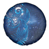 Aotearoa New Zealand New Year Spare Tire Cover Tribal Koru Tattoo Blue Galaxy Maori Silver Fern LT03 - Polynesian Pride