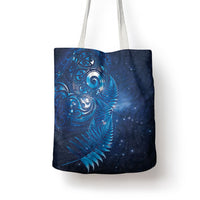 Aotearoa New Zealand New Year Tote Bag Tribal Koru Tattoo Blue Galaxy Maori Silver Fern LT03 - Polynesian Pride