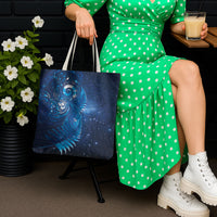 Aotearoa New Zealand New Year Tote Bag Tribal Koru Tattoo Blue Galaxy Maori Silver Fern LT03 - Polynesian Pride