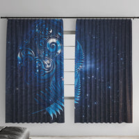 Aotearoa New Zealand New Year Window Curtain Tribal Koru Tattoo Blue Galaxy Maori Silver Fern
