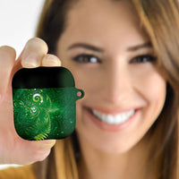 Aotearoa New Zealand New Year AirPods Case Tribal Koru Tattoo Green Galaxy Maori Silver Fern LT03 - Polynesian Pride