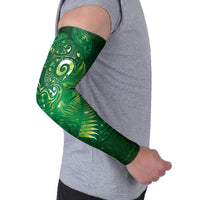 Aotearoa New Zealand New Year Arm Sleeves Tribal Koru Tattoo Green Galaxy Maori Silver Fern LT03 - Polynesian Pride