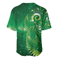 Aotearoa New Zealand New Year Baseball Jersey Tribal Koru Tattoo Green Galaxy Maori Silver Fern LT03 - Polynesian Pride