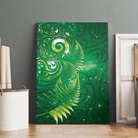 Aotearoa New Zealand New Year Canvas Wall Art Tribal Koru Tattoo Green Galaxy Maori Silver Fern LT03 - Polynesian Pride