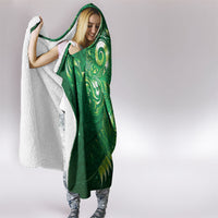 Aotearoa New Zealand New Year Hooded Blanket Tribal Koru Tattoo Green Galaxy Maori Silver Fern LT03 - Polynesian Pride