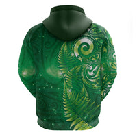 Aotearoa New Zealand New Year Hoodie Tribal Koru Tattoo Green Galaxy Maori Silver Fern LT03 - Polynesian Pride