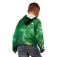 Aotearoa New Zealand New Year Kid Hoodie Tribal Koru Tattoo Green Galaxy Maori Silver Fern LT03 - Polynesian Pride