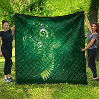Aotearoa New Zealand New Year Quilt Tribal Koru Tattoo Green Galaxy Maori Silver Fern LT03 - Polynesian Pride