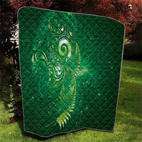 Aotearoa New Zealand New Year Quilt Tribal Koru Tattoo Green Galaxy Maori Silver Fern LT03 - Polynesian Pride