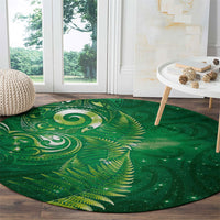 Aotearoa New Zealand New Year Round Carpet Tribal Koru Tattoo Green Galaxy Maori Silver Fern LT03 - Polynesian Pride