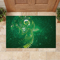 Aotearoa New Zealand New Year Rubber Doormat Tribal Koru Tattoo Green Galaxy Maori Silver Fern LT03 Green - Polynesian Pride