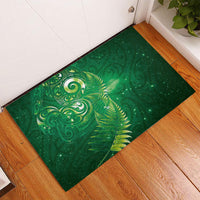 Aotearoa New Zealand New Year Rubber Doormat Tribal Koru Tattoo Green Galaxy Maori Silver Fern LT03 - Polynesian Pride