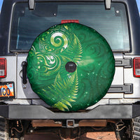 Aotearoa New Zealand New Year Spare Tire Cover Tribal Koru Tattoo Green Galaxy Maori Silver Fern LT03 Green - Polynesian Pride