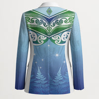 Aotearoa New Zealand New Year Blazer Maori Motifs with Silver Fern and Matariki Stars LT03 - Polynesian Pride