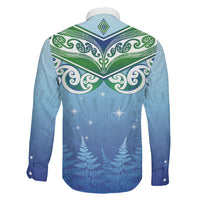 Aotearoa New Zealand New Year Family Matching Summer Maxi Dress and Hawaiian Shirt Maori Motifs with Silver Fern and Matariki Stars LT03 - Polynesian Pride