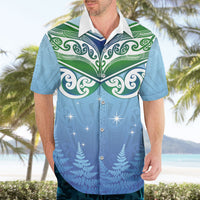 Aotearoa New Zealand New Year Hawaiian Shirt Maori Motifs with Silver Fern and Matariki Stars LT03 - Polynesian Pride