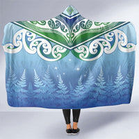 Aotearoa New Zealand New Year Hooded Blanket Maori Motifs with Silver Fern and Matariki Stars LT03 One Size Multicolor - Polynesian Pride