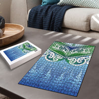 Aotearoa New Zealand New Year Puzzle Maori Motifs with Silver Fern and Matariki Stars LT03 - Polynesian Pride