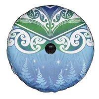 Aotearoa New Zealand New Year Spare Tire Cover Maori Motifs with Silver Fern and Matariki Stars LT03 - Polynesian Pride