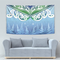 Aotearoa New Zealand New Year Tapestry Maori Motifs with Silver Fern and Matariki Stars LT03 - Polynesian Pride
