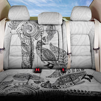 Aotearoa Moko Tribal Tattoo Back Car Seat Cover New Zealand Maori Penguin and Fantail White Color LT03 One Size White - Polynesian Pride