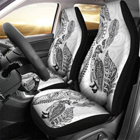 Aotearoa Moko Tribal Tattoo Car Seat Cover New Zealand Maori Penguin and Fantail White Color LT03 - Polynesian Pride