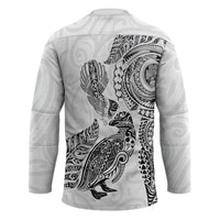 Aotearoa Moko Tribal Tattoo Hockey Jersey New Zealand Maori Penguin and Fantail White Color LT03 - Polynesian Pride