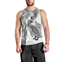 Aotearoa Moko Tribal Tattoo Men Tank Top New Zealand Maori Penguin and Fantail White Color LT03 - Polynesian Pride