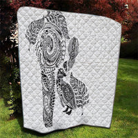 Aotearoa Moko Tribal Tattoo Quilt New Zealand Maori Penguin and Fantail White Color LT03 - Polynesian Pride