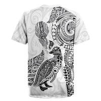 Aotearoa Moko Tribal Tattoo Rugby Jersey New Zealand Maori Penguin and Fantail White Color LT03 - Polynesian Pride