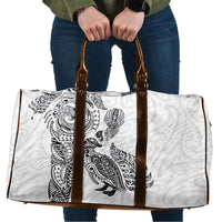 Aotearoa Moko Tribal Tattoo Travel Bag New Zealand Maori Penguin and Fantail White Color LT03 White - Polynesian Pride