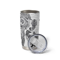Aotearoa Moko Tribal Tattoo Tumbler Cup New Zealand Maori Penguin and Fantail White Color LT03 - Polynesian Pride